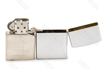 Open lighter on white