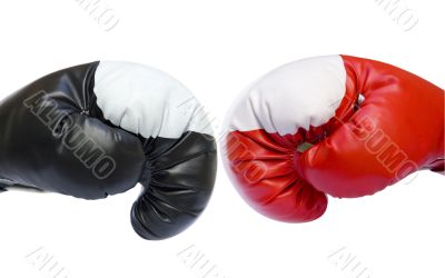 Red and black boxing gloves