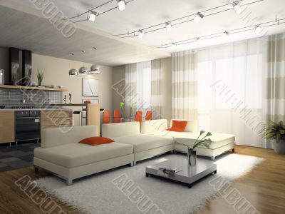 Interior of the stylish apartment