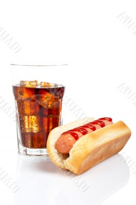Hot dog and soda