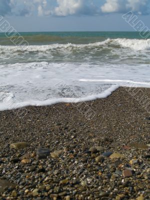 Waves on a seabeach