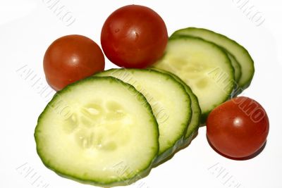 cucumber and tomato