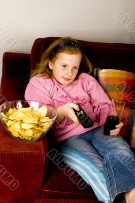 looking television
