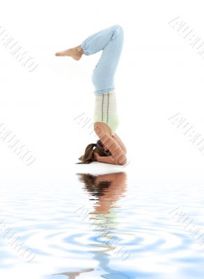 supported headstand on white sand 2