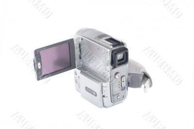Video camera isolated on white background