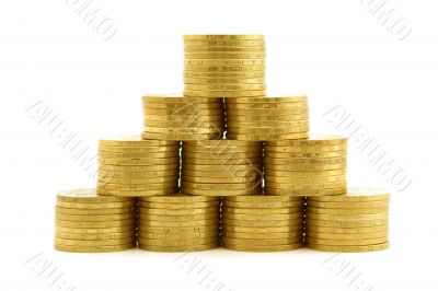 a pyramid from coins 2