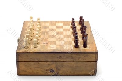 chess board on white