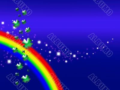 Abstract with Clover leaves and rainbow