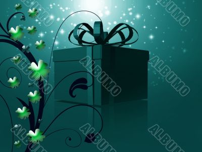 Abstract with box and Clover leaves
