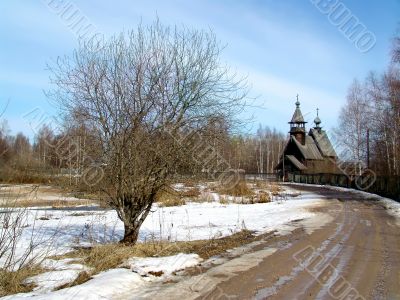 Spring. Way to a temple
