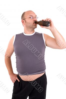 Having a beer