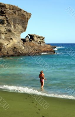 Green sand beach