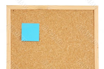 Noticeboard with a color note