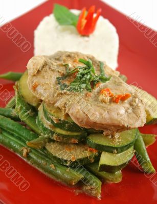 Thai Green Poached Chicken 4