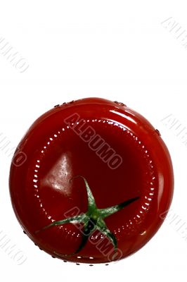 Tomato with green Isolated in White Background