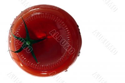 Tomato with green Isolated in White Background