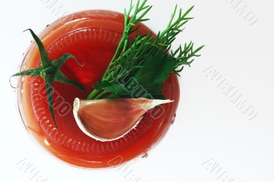 Tomato with green Isolated in White Background