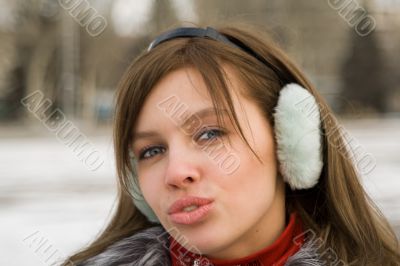 Portrait of the beautiful girl outdoor 3