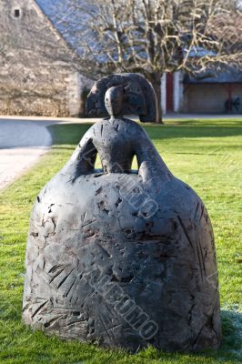 Sculpture in park of Chenonceau