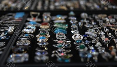 Jewellery in a store.