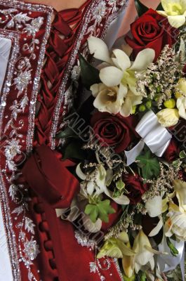 Wedding Dress Back and Flowers