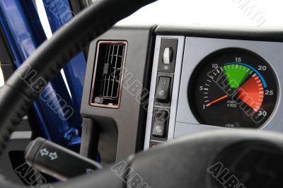 Dashboard of chinese truck.