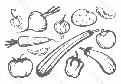 vegetables silhouettes