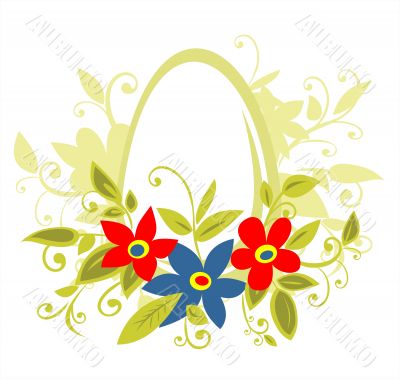 easter egg and spring flowers