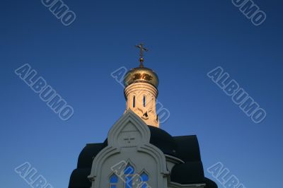 Chapel against the dark blue sky