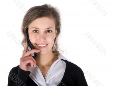 The girl with telephone