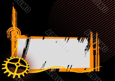 Black and orange industrial frame