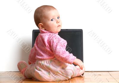 baby with notebook