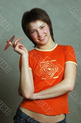 girl with cd