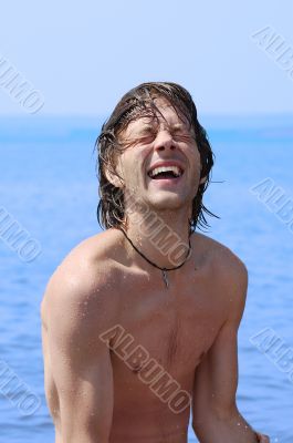 wet happy guy