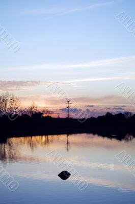 Lake at sunset