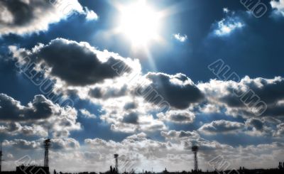 Clouds above city