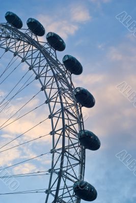 London Eye against clouds and sky