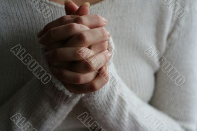 Praying woman hands