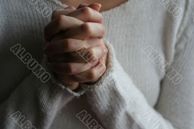 Praying woman hands