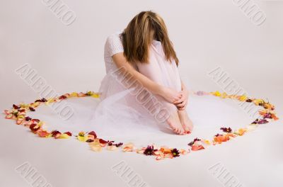 Woman  in flowers