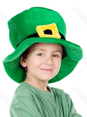 Child whit hat of Saint Patrick`s
