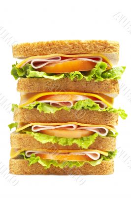 Healthy ham big sandwich