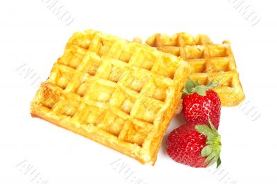 Waffles and strawberries
