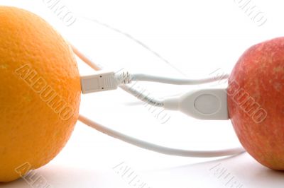 The orange and apple are connected 1
