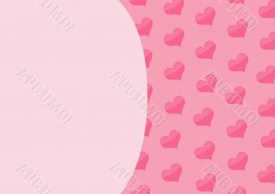 Background with hearts of pink color