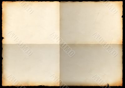 Sheet of an old paper with bends