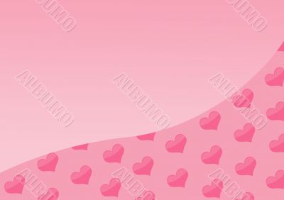 Background with hearts of pink color