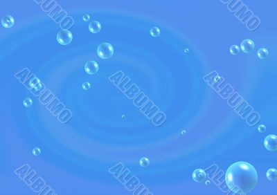 Abstract blue background with bubbles