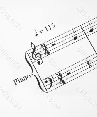 close-up of music note