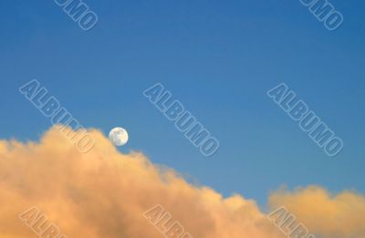 Moon At Sunset